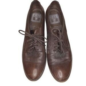 Frye Brown Leather Oxford Shoes Rustic Lace Up Distressed Women's 11